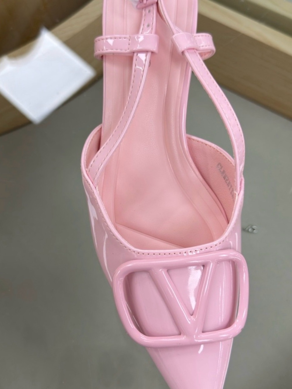 Pink Pointed Toe Patent Slingback Pump - Women Shoes